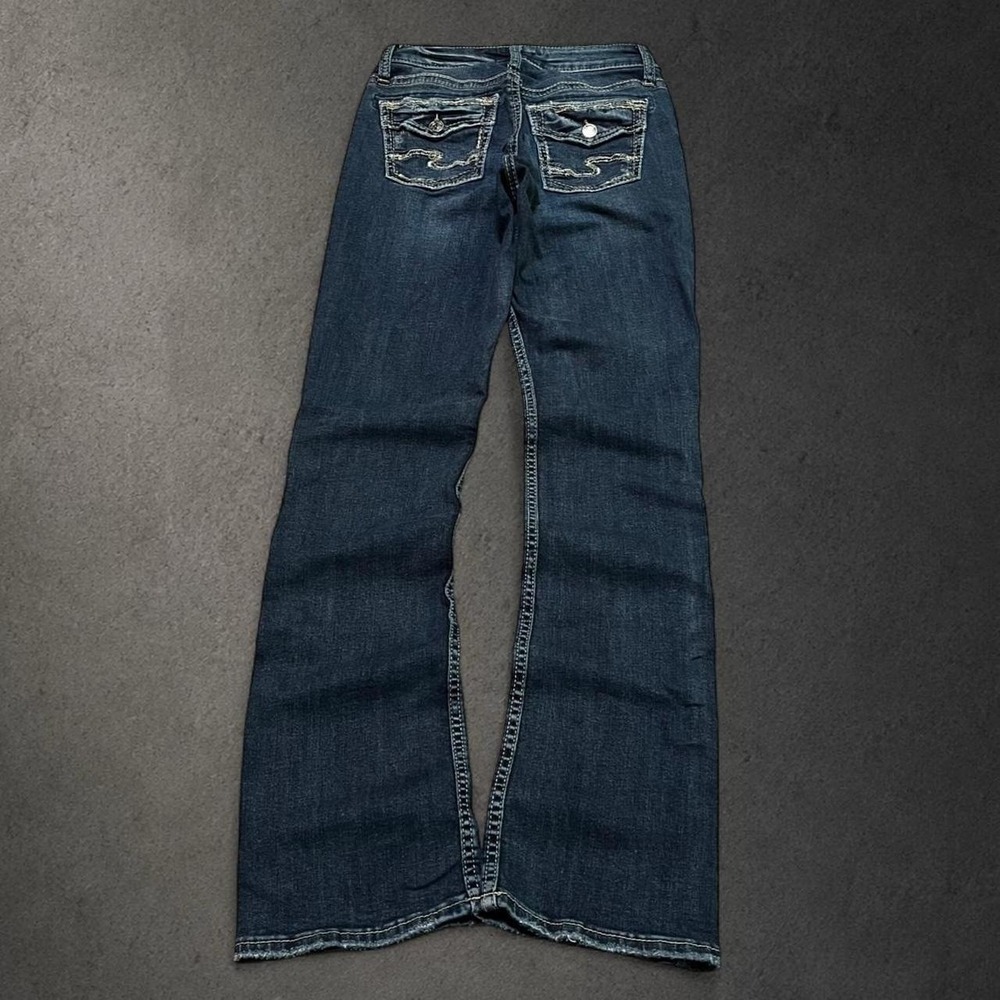 Y2K 2000s Bootcut Flare Faded Blue Embroidered Western Grunge Denim Jeans